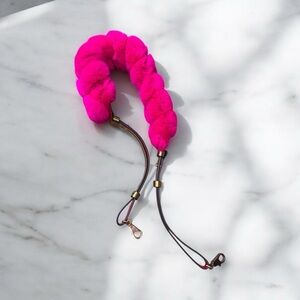 Christian Louboutin real fur pink handbag gold strap